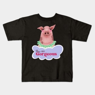 Cute pig sticker Kids T-Shirt